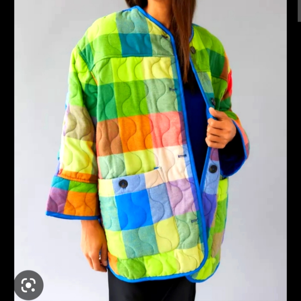 A vibrant printed jacket from UO.